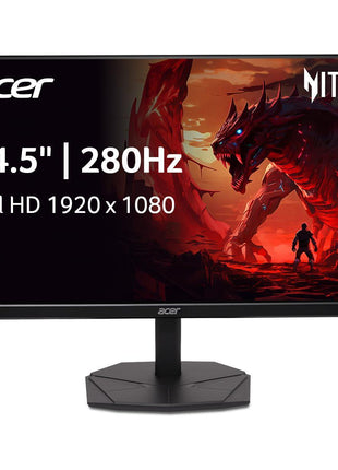 acer Nitro 24.5 Inch Full HD 1920 x 1080 ZeroFrame Design PC Gaming Monitor | AMD FreeSync Premium | Up to 280Hz Refresh | 1ms (VRB) | One Display Port 1.4 and Two HDMI 2.0 Ports | KG251Q Z1biip
