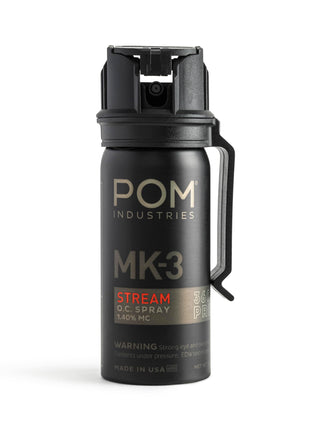 POM MK3 Pepper Spray, Belt Clip Model, Maximum Police Strength OC with UV Marking Dye, Quick Flip Top Safety, 360° Performance at Any Angle, Powerful Accurate Stream, 18 ft Range, 1.8 fl oz
