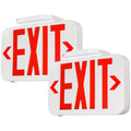 TORCHSTAR LED Exit Sign, Emergency Exit Light with Battery Backup, Double Face, UL 924, AC 120/277V, Damp Location, Hardwired Red Letter Exit Lights for Business Indoor, Pack of 2