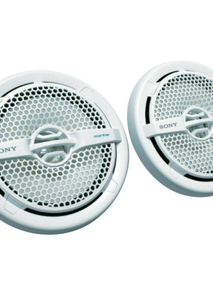 Sony Marine Audio Speakers Stereo Marine Use Certified with 6.5 Inch Dual Cone Design for Boats, Pools, and Other Outdoor Audio Systems, White