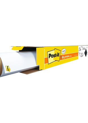 Post-it Dry Erase Whiteboard Film Surface for Walls, Doors, Tables, Chalkboards and More, Removable Sticky White Board , Stain-Proof, Easy Installation, 6 x 4 ft Roll