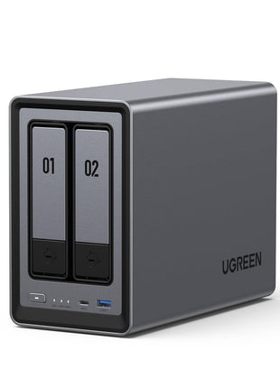UGREEN NAS DXP2800 2-Bay, Ideal for Content Creators and Enthusiasts | Intel N100 Quad-Core CPU, 8GB DDR5 RAM, 2.5GbE, 2X M.2 NVMe Slots, 4K HDMI, Desktop NAS Network Attached Storage (Diskless)