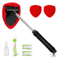 Topmart Windshield Cleaner,Windshield Cleaning Tool with Extendable Handle and Air Vent Duster for Car Interior Exterior,Car Glass Cleaner Kit with Washable Reusable Microfiber Cloth