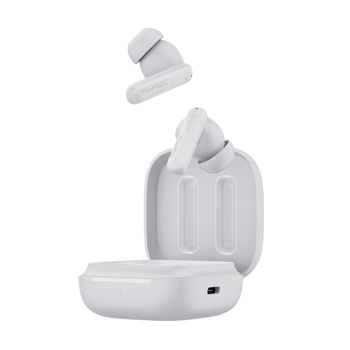 Nemesis ANC Wireless Noise Cancelling Headphones TW2750W, in Ear Blueooth Earphones, Pure White