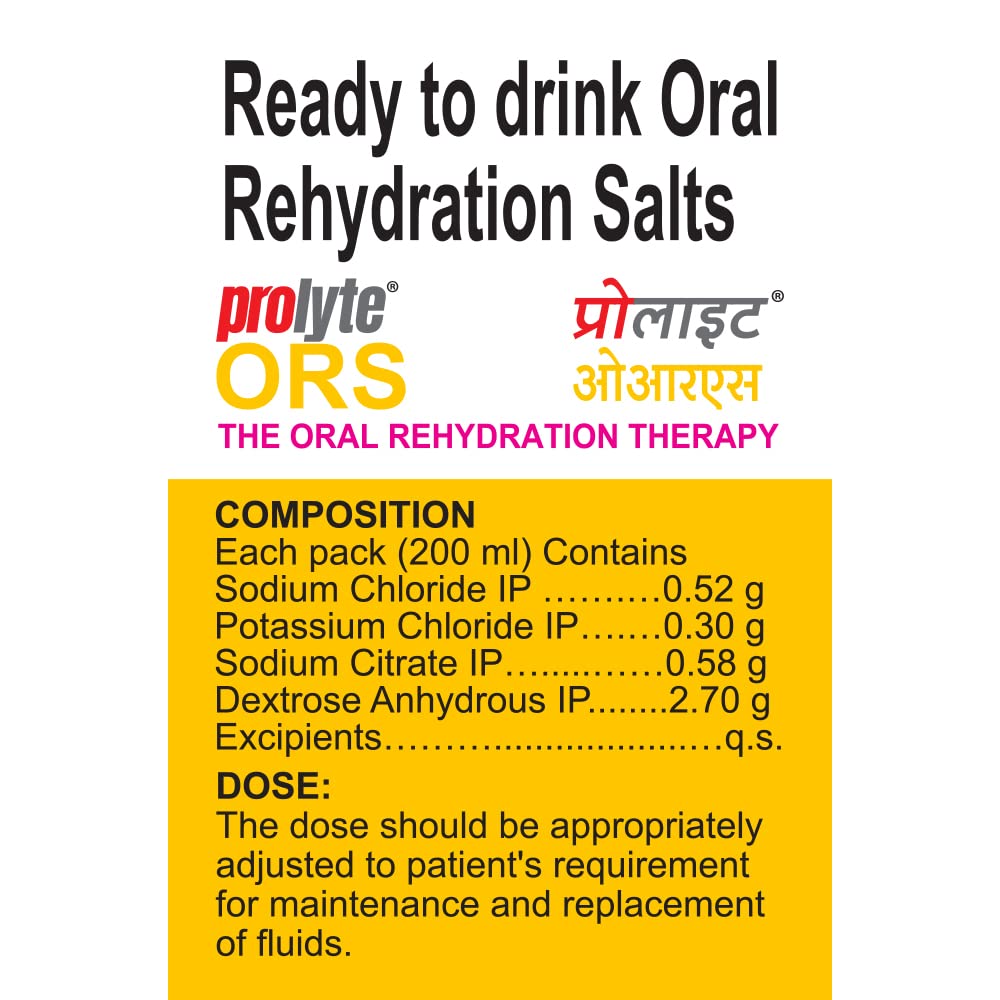 Cipla Prolyte Ors Ready To Drink Oral Rehydration Contains Vital Electrolytes | Restores Body Fluids Lost Due To Sweating, Diarrhea & Vomiting | Who Formula (Pineapple, Pack Of 10), Liquid