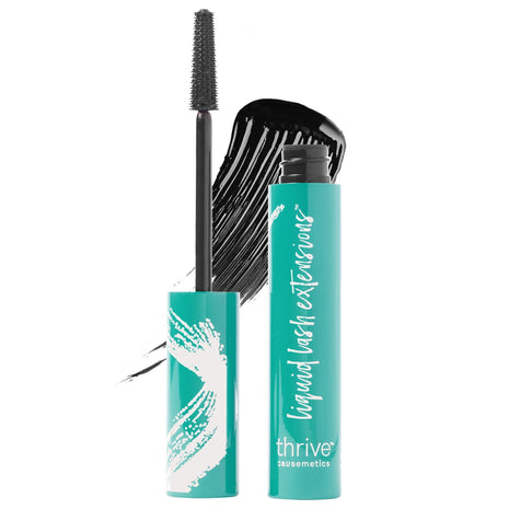 Thrive Causemetics Liquid Lash Extensions Mascara, Rich Black Shade | Tubing Formula Lengthens, Volumizes, Curls, Smudge Proof, Washable, No Clumping or Flaking, Vegan & Cruelty Free, Brynn Shade