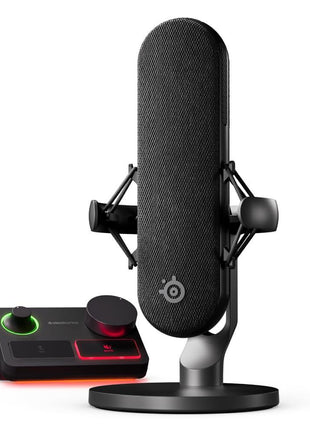 SteelSeries Alias Pro Kit — XLR Mic + Stream Mixer — 3x Bigger Capsule for Gaming, Streaming and Podcasting — USB/XLR Interface — Free Sonar Audio Software — Custom Controls — RGB — Single or Dual PC