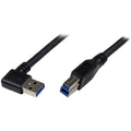 StarTech.com 1m Black SuperSpeed USB 3.0 Cable - Right Angle A to B - 3 ft USB 3 Cable - Right Angle USB 3.0 A (M) to USB 3.0 B (M) (USB3SAB1MRA)