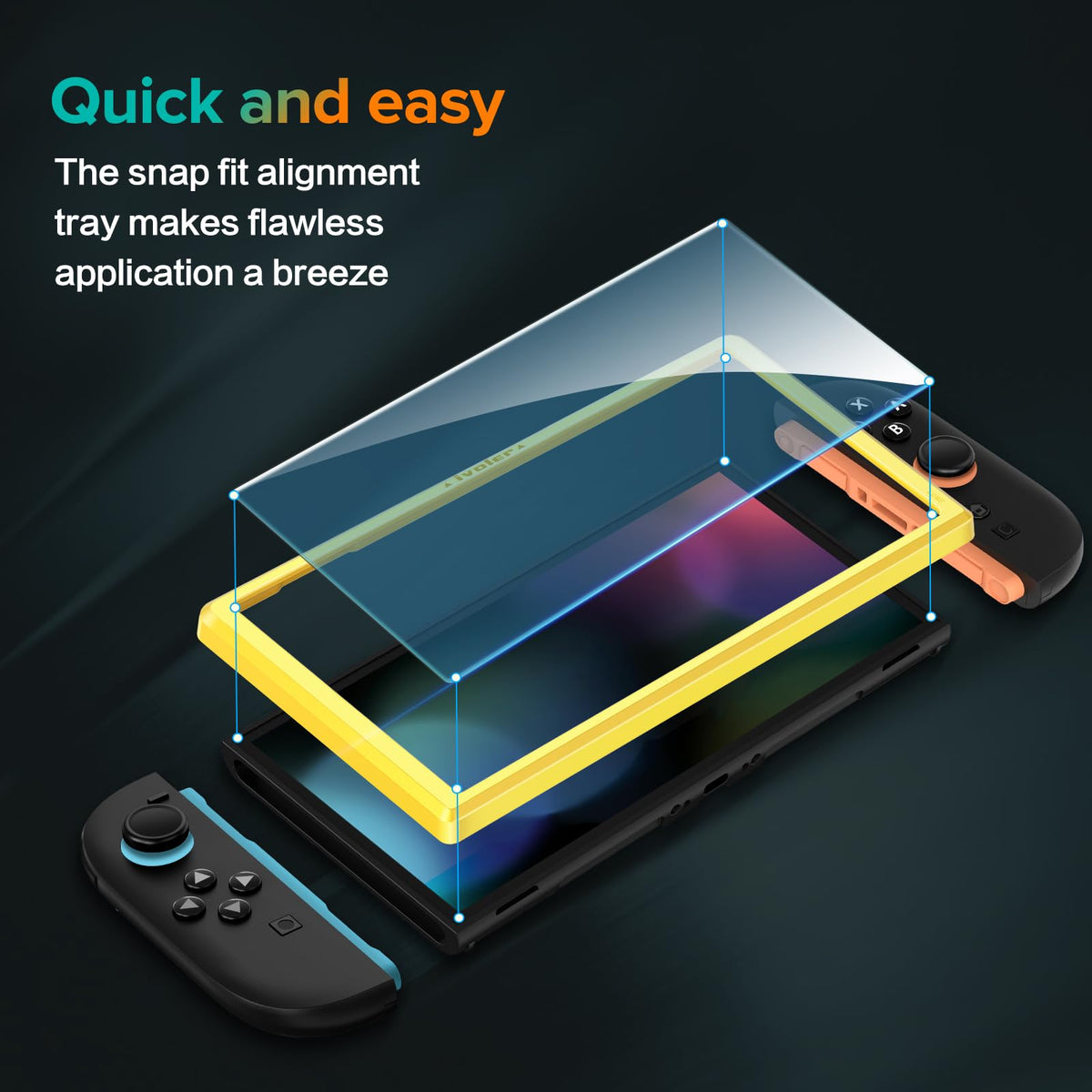 ivoler 4-Pack Tempered Glass Screen Protector Designed for Nintendo Switch 2 2025 with [Alignment Frame] Transparent HD Clear[Updated Version] Screen Protector for Switch 2 7.9''