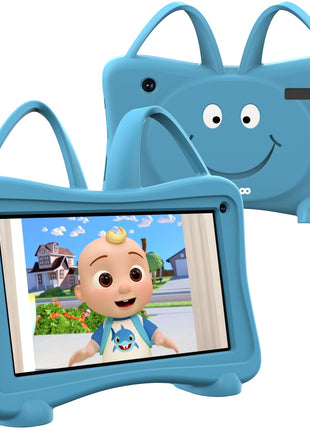 Trayoo Kids Tablet 7 Toddler Children's Learning Tablet with WiFi, YouTube, Parental Control, Durable Case Education Learning Apps for Boys Girls (Blue)
