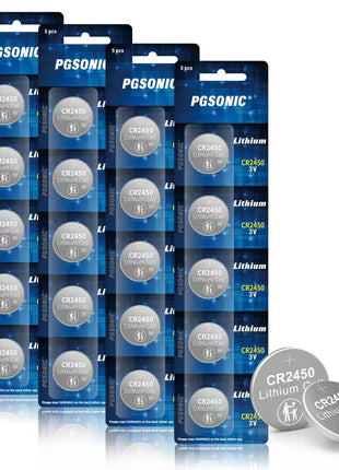 PGSONIC 20 Pack CR2450 3V Lithium Coin Battery