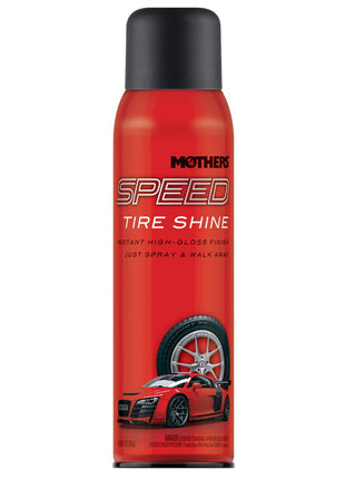 Mothers Speed Tire Shine, 15 oz. Aerosol — Long-Lasting, High-Gloss  inchJust Dressed inch Finish — No Sling, Browning or Run, Fast & Easy Application — Micro-Emulsion Resins, Premium Silicones (16915)