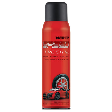 Mothers Speed Tire Shine, 15 oz. Aerosol — Long-Lasting, High-Gloss  inchJust Dressed inch Finish — No Sling, Browning or Run, Fast & Easy Application — Micro-Emulsion Resins, Premium Silicones (16915)