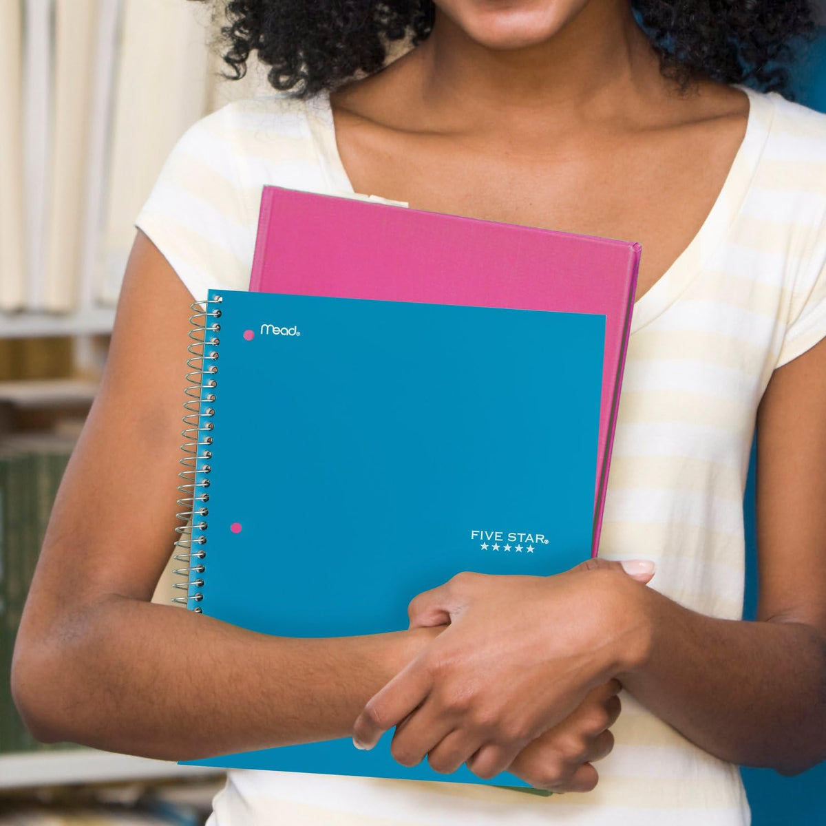 Five Star Spiral Notebook + Study App, 3 Subject, Wide Ruled Paper, 8" x 10-1/2", 150 Sheets, Fights Ink Bleed, Water Resistant Cover, Tidewater Blue (73184)