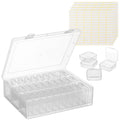 Bead Organizer Box, 90Pcs Small Clear Plastic Bead Storage Containers, 3 Craft Storage Boxes with Hinged Lid, 252 Labels, Mini Box for Jewelry Making Bracelets Beading Nails Screws Seeds Small Parts