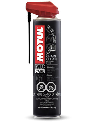 Motul C1 Chain Clean - Heavy-Duty Motorcycle Chain Cleaner Aerosol Spray, Degreaser, Removes Grease & Grime, 9.8 oz (111818)