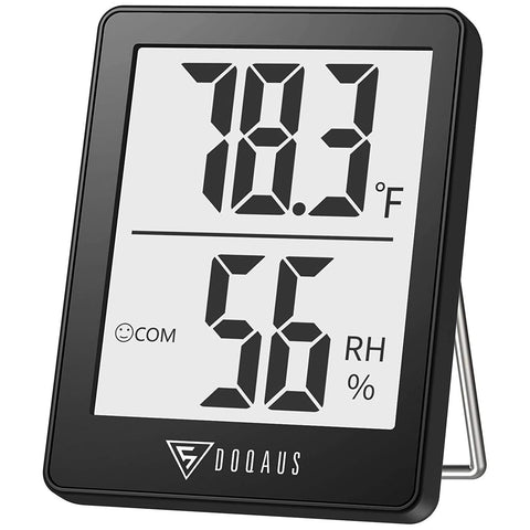 DOQAUS Digital Hygrometer Indoor Thermometer Humidity Meter Room Thermometer with 5s Fast Refresh Accurate Temperature Humidity Monitor for Home, Bedroom, Baby Room, Office, Greenhouse, Cellar (Black)