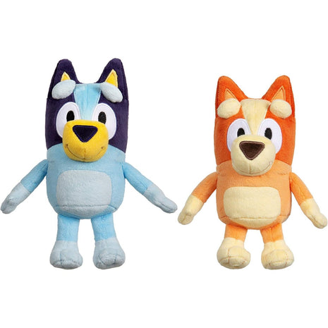 Bingo & Bluey Plush Toys 2-Pack, Soft Deluxe Fabric, Embroidered | Cuddly stuffed animals for show time, story time, or naps; Bluey toys for preschoolers and fans ages 3+