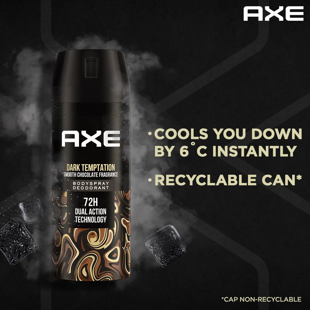 AXE Dark Temptation Men's Deodorant Spray | 150 Ml | Long Lasting Deodorant For Men With An Irresistible Scent