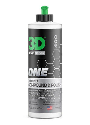 3D One Car Scratch & Swirl Remover Hybrid Rubbing Compound & Polish Buffing Compound for True Paint Correction 16oz Made in USA