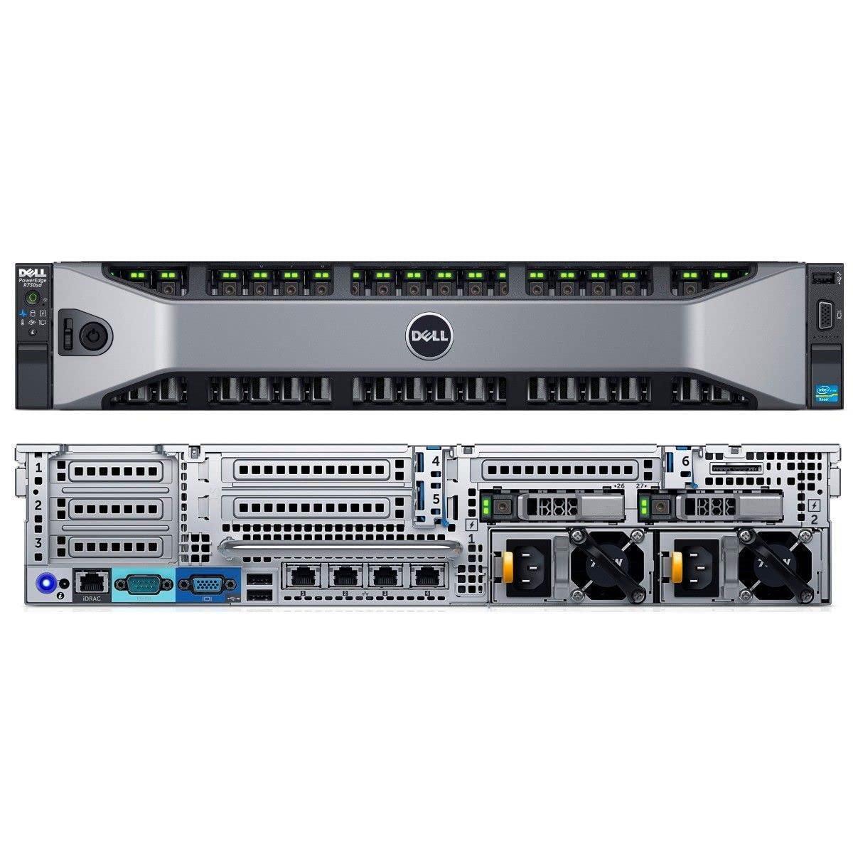 Dell PowerEdge R730xd Server 24B SFF 2U, 2X Intel Xeon E5-2690 v4 2.6Ghz (28-cores Total), 128GB DDR4 RAM, 4X 1.2TB 10K SAS 2.5” 12Gb/s HDD, H730P 2GB RAID, NIC 10Gb + I350 1Gb (Renewed)