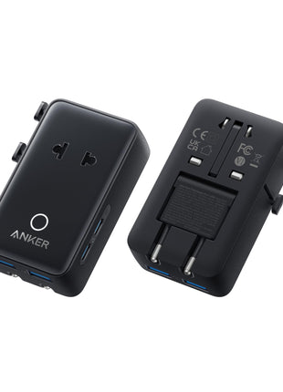 Anker Nano Travel Adapter, 5-Port Power Adapter with 1× 2-Pin AC, 2 USB A, 2 USB C for 20W, Smart Temperature Control, Works in 200+ Countries, Not a Voltage Converter, Travel Essentials (1-Pack)