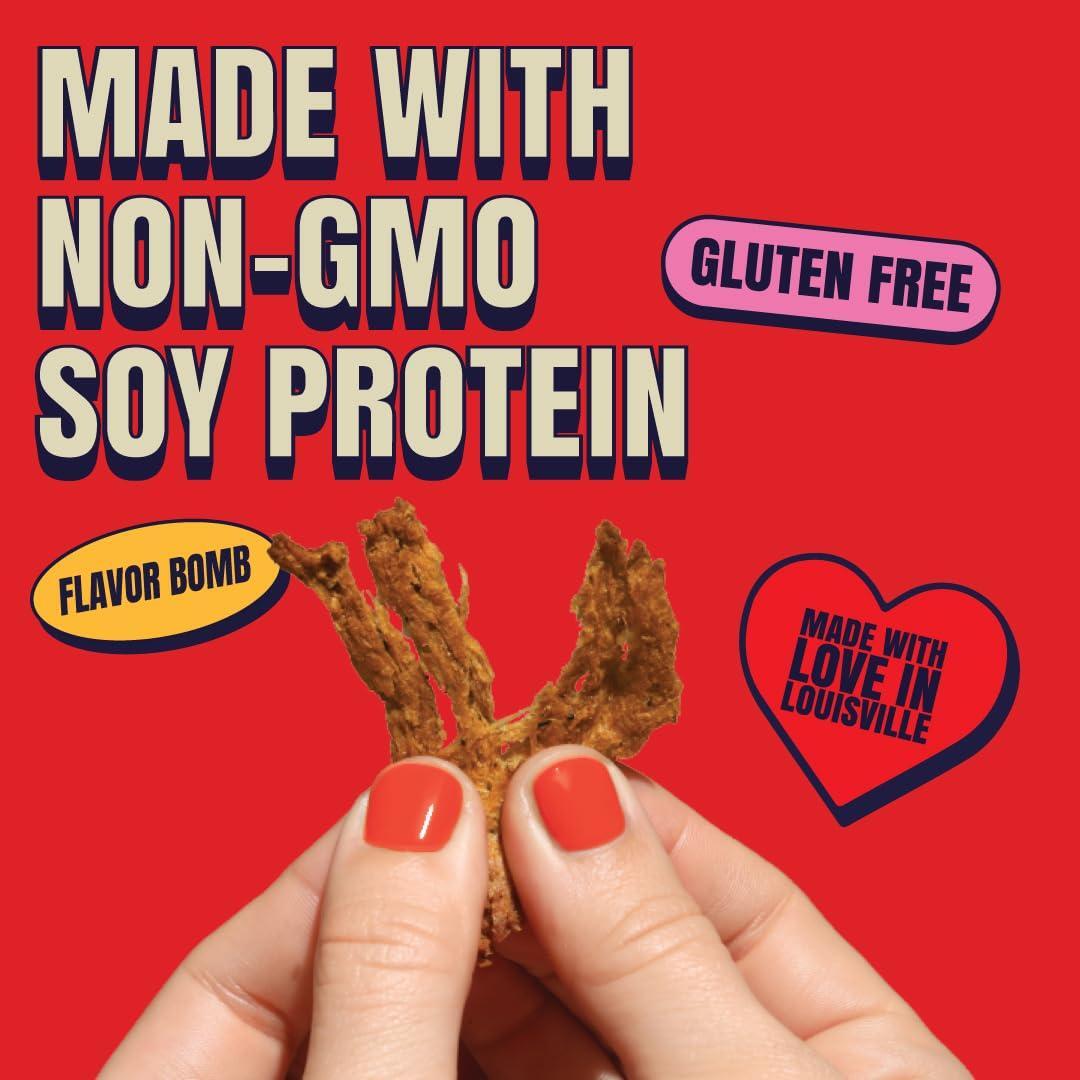 Louisville Vegan Jerky – Pepperoni Pizza Vegan and Vegetarian Friendly Meat - Lip-Smacking Jerky - Gluten-Free High Protein Vegan Snacks 19 grams of Non-GMO Soy Protein, 310 Calories Per Bag