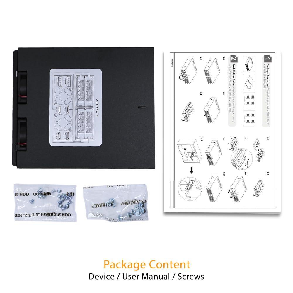 ICY DOCK Rugged 4 x 2.5 SAS/SATA HDD/SSD Mobile Rack Enclosure for 5.25" Bay | ToughArmor MB994SP-4S