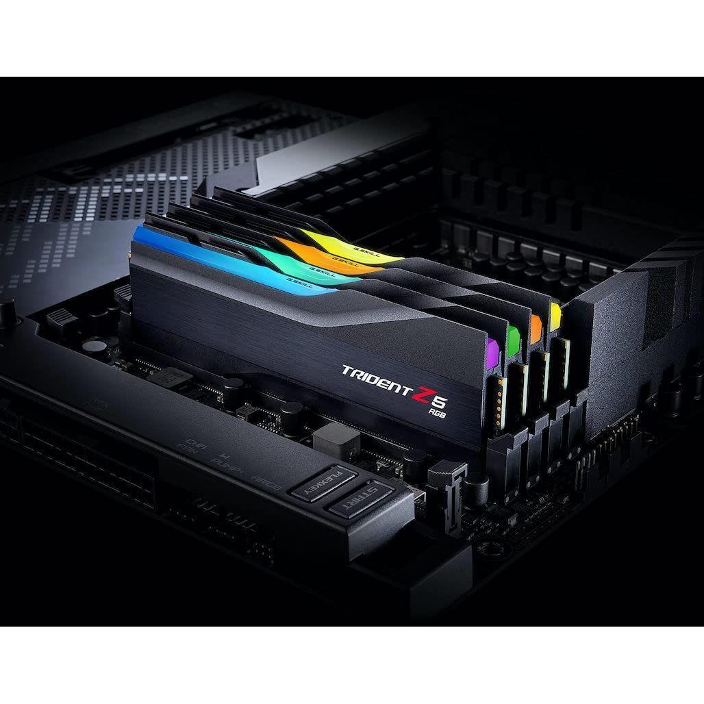 G.SKILL Trident Z5 RGB Series (Intel XMP 3.0) DDR5 RAM 32GB (2X 16GB) 6000MT/s CL36-36-36-96 1.35V Desktop Computer Memory U-DIMM - Metallic Silver (F5-6000J3636F16GX2-TZ5RS)