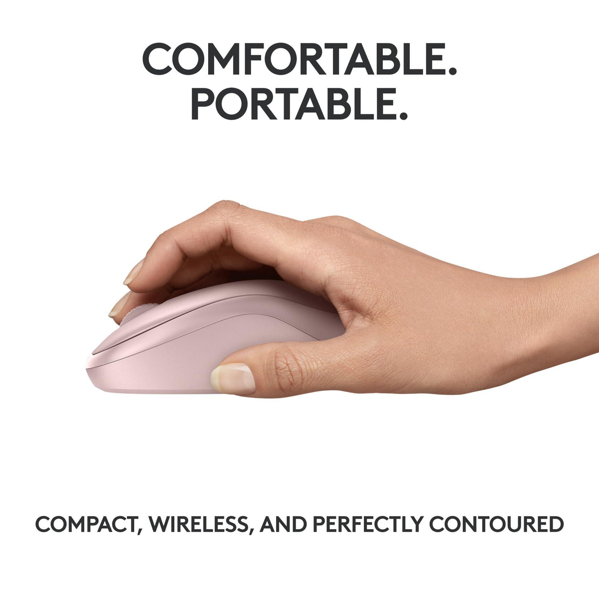 Logitech M240 Silent Bluetooth Mouse, Wireless, Compact, Portable, Smooth Tracking, 18-Month Battery, for Windows, macOS, ChromeOS, Compatible with PC, Mac, Laptop, Tablets - Rose