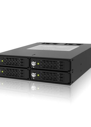 ICY DOCK 4 Bay 2.5in SAS/SATA HDD/SSD Mobile Rack Enclosure for 5.25" Bay (with Keylock) | ToughArmor MB994SK-1B