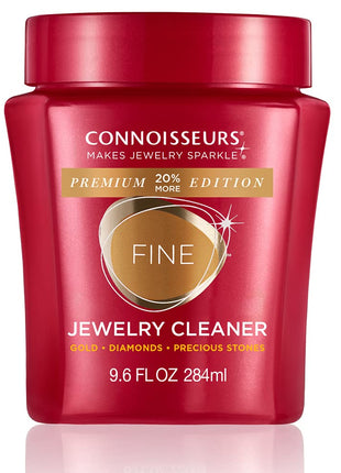 Connoisseurs Premium Edition Fine Jewelry Cleaner Solution for Gold, Diamonds, Platinum, and Gemstones - 9.6 fl oz - Restores Brilliance in Seconds