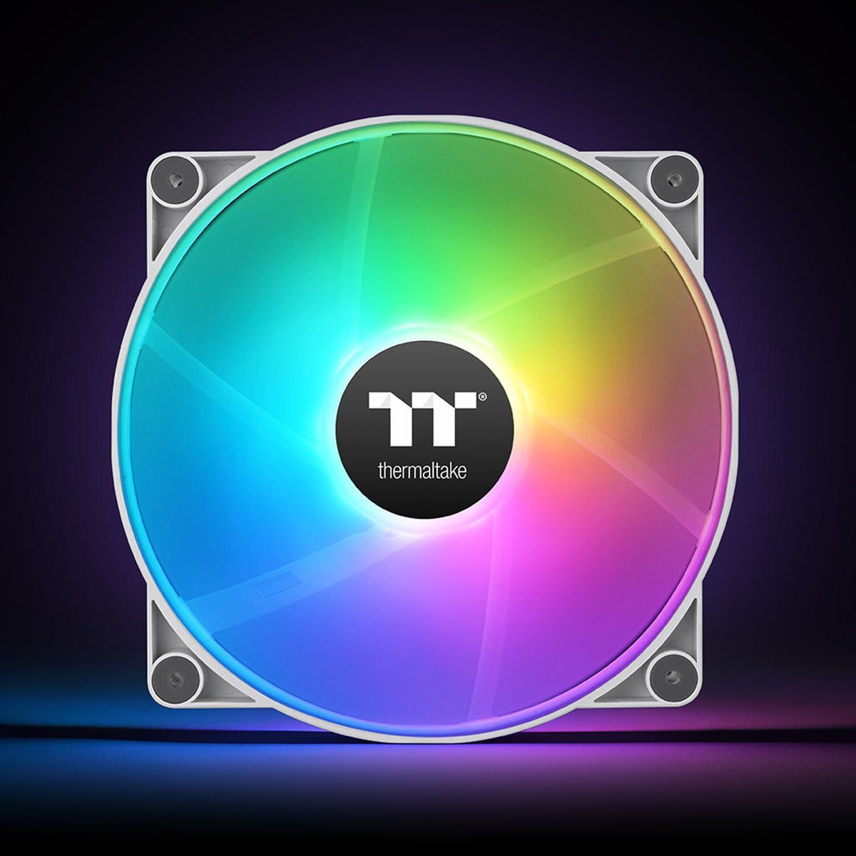 Thermaltake CT200 ARGB PWM Fan Single Pack, PWM Controlled 500~900 rpm, 5V Motherboard Sync, 16.8 Million Color 9 Addressable LEDs, Airflow 131.6 CFM, Hydraulic Bearing, 200mm, White, CL-F180-PL20SW-A