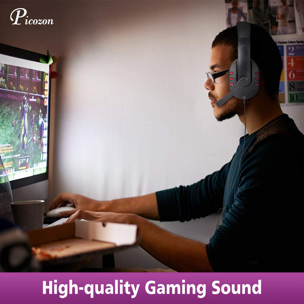 Picozon Gaming Headset Headphone - Mic for PS5/PS4, Laptop, Mobile w/ 3.5mm Plug