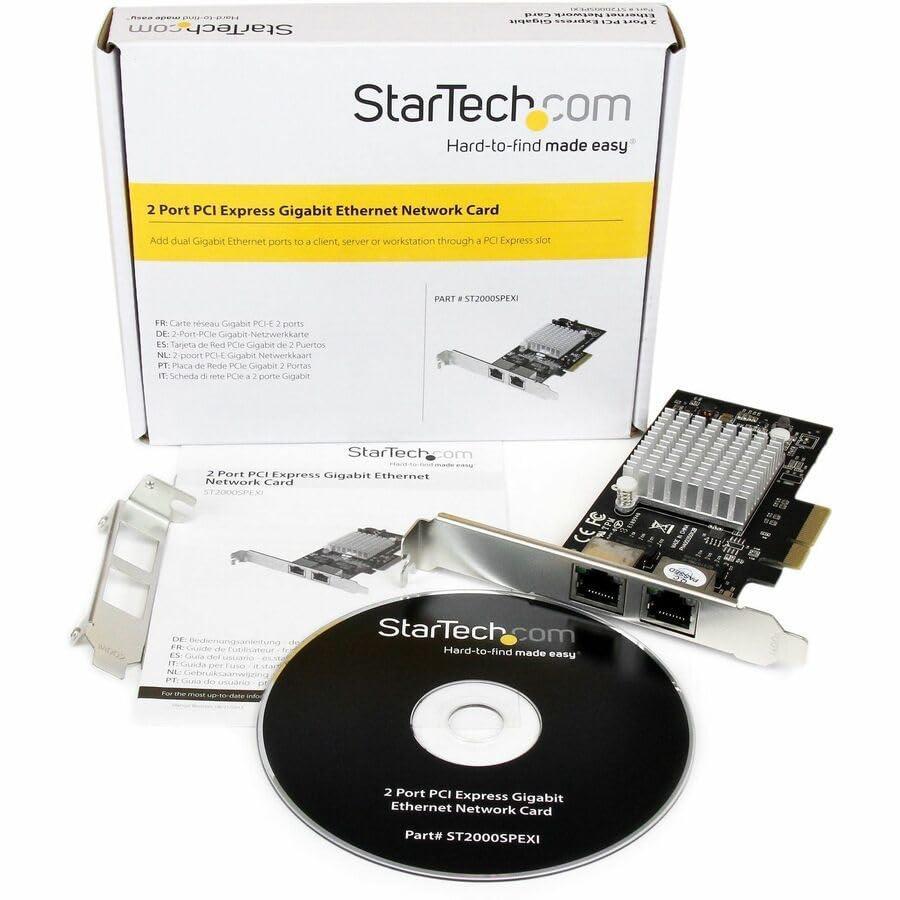 StarTech St2000spexi 2-Port Gigabit Ethernet Server Adapter Network Card