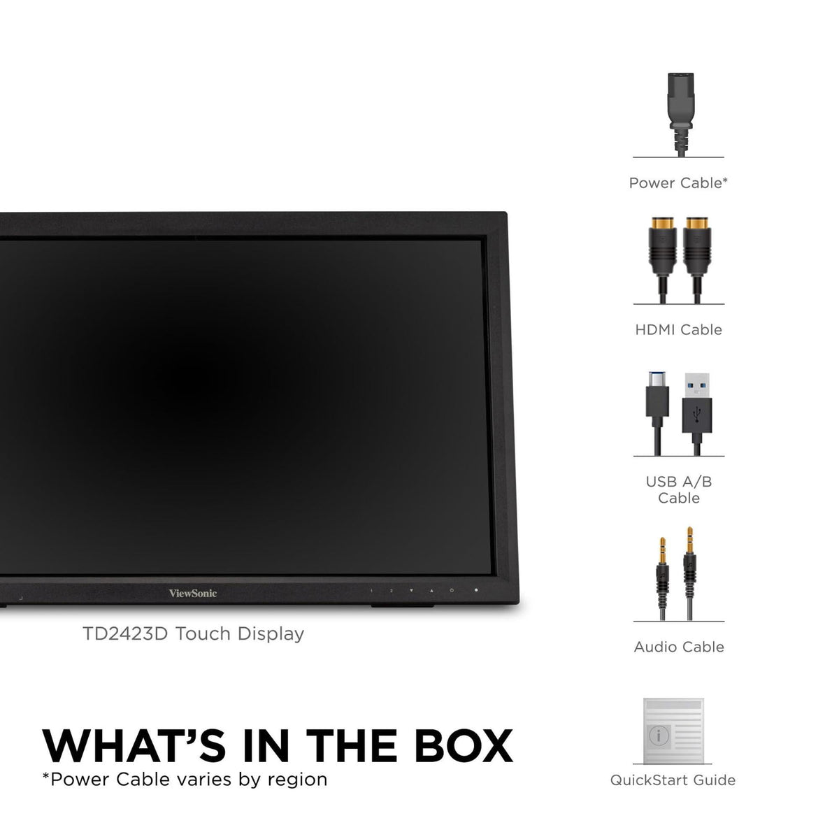 ViewSonic TD2423D 24 Inch 1080p 10-Point Multi IR Touch Screen Monitor with Eye Care HDMI, VGA, USB Hub and DisplayPort