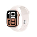 Apple Watch Series 10 [GPS 42mm case] Smartwatch with Rose Gold Aluminium Case with Light Blush Sport Band - S/M. Fitness Tracker, ECG App, Always-On Retina Display, Water Resistant