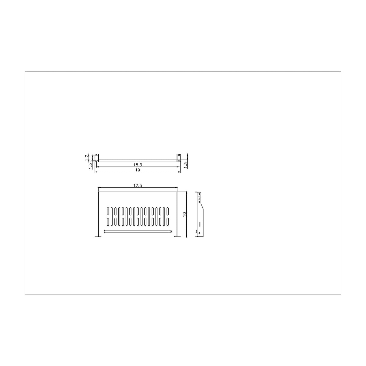 RAISING ELECTRONICS Cantilever Server Shelf Vented Shelves Rack Mount 19inch 1U 10inch(250mm) Deep