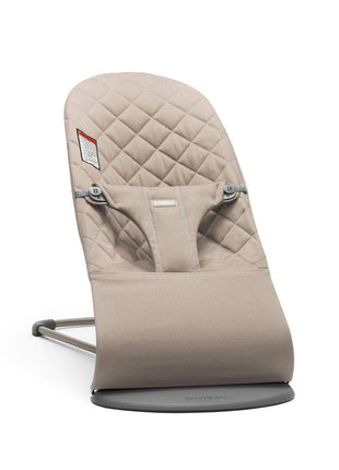 BabyBjörn Bouncer Bliss, Sand Gray, Woven, Classic Quilt | 2-in-1 Adjustable Baby Bouncer Seat and Toddler Chair, Newborn to Toddler (8-29 lbs), 4 Positions, Lightweight & Portable
