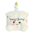 Aurora? Adorable Palm Pals稨appy B'day Cake Stuffed Animal - Pocket-Sized Play - Collectable Fun - White 5 Inches