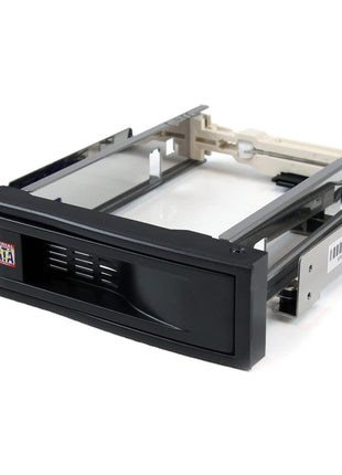 StarTech.com 5.25in Trayless Hot Swap Mobile Rack for 3.5in Hard Drive - Internal SATA Backplane Enclosure - Lockable drive bay , TAA (HSB100SATBK)
