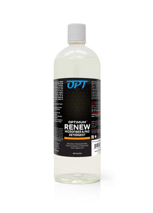 Optimum Renew Microfiber and Pad Detergent - Deep Cleans and Restores Microfiber Towels and Accessories and Polishing Pads, Dye and Fragrance Free (32 Oz)