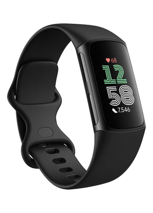 Fitbit Charge 6 Fitness Tracker with Google apps, Heart Rate on Exercise Equipment, 6-Months Premium Membership Included, GPS, Health Tools and More, Obsidian/Black, One Size (S & L Bands Included)