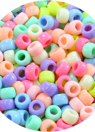 1000 Macaron Candy Pony Beads, Beads for Crafts, Hair Beads, Beading Supplies, Beads for Jewelry Making