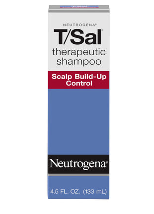 Neutrogena T/Sal Therapeutic Dandruff Shampoo, Scalp Build-Up Control, 3% Salicylic Acid, Scalp Psoriasis Treatment, Seborrheic Dermatitis Shampoo, Clears & Controls Flakes, Fragrance Free, 4.5 fl oz