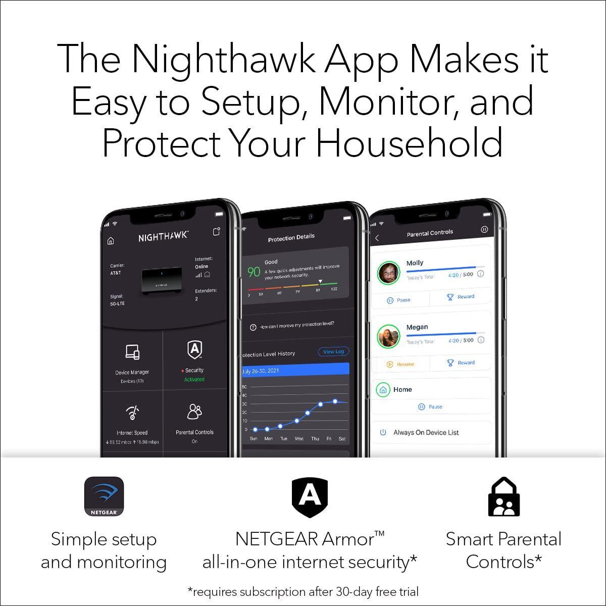 NETGEAR Nighthawk Advanced Whole Home Mesh Dual Band WiFi 6 System (MK72)– AX3000 Router with 1 Satellite Extender, Coverage up to 3,000 sq. ft. and 35+ Devices