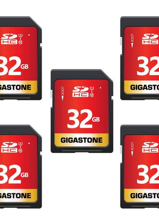 GIGASTONE 32GB SD Card 5-Pack UHS-I U1 Class 10 SDHC Memory Card High-Speed Full HD Video Compatible with Canon Digital Camera, SPYPOINT TACTACAM WOSPORTS Trail Camera, with 5 Mini Cases