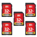 GIGASTONE 32GB SD Card 5-Pack UHS-I U1 Class 10 SDHC Memory Card High-Speed Full HD Video Compatible with Canon Digital Camera, SPYPOINT TACTACAM WOSPORTS Trail Camera, with 5 Mini Cases