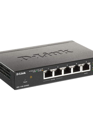 D-Link 5-Port Gibabit Smart Managed PoE Powered Switch/Extender | 2 PoE Ports (requires PoE Power)| L2 | VLANs| Web Managed |Desktop| Fanless | NDAA Compliant | Lifetime Warranty (DGS-1100-05PDV2)