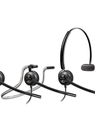 Plantronics - EncorePro HW540 Convertible Headet - Wired Convertible (3 wearing styles) Headset with Boom Mic - Connect to your PC and/or Deskphone, One Size, Black